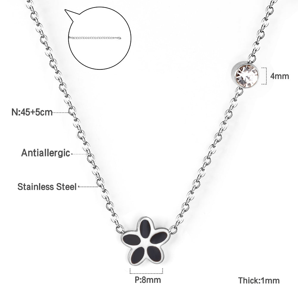 Vijfdelige bloemendiamanten hangerketting