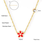 Vijfdelige bloemendiamanten hangerketting