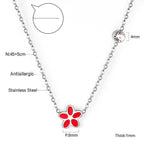 Vijfdelige bloemendiamanten hangerketting