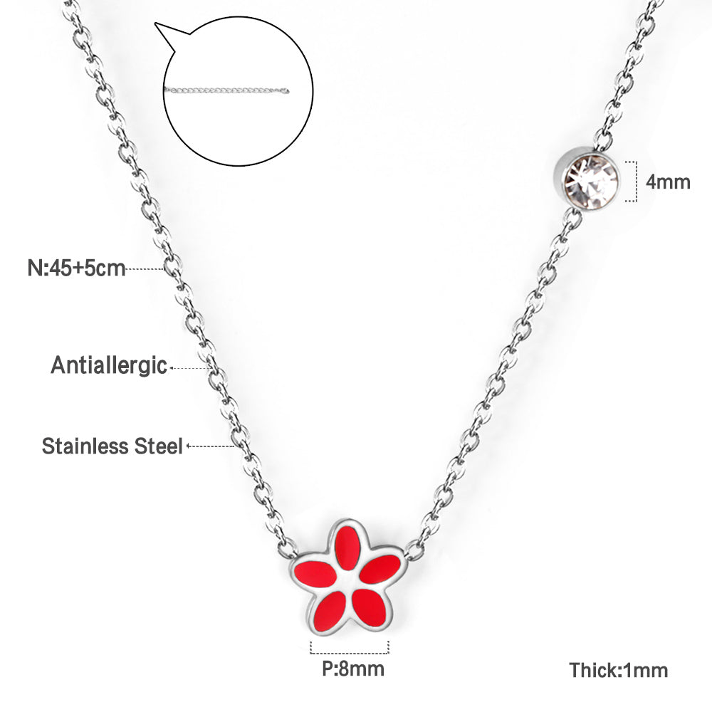 Vijfdelige bloemendiamanten hangerketting