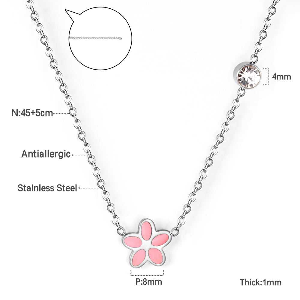 Vijfdelige bloemendiamanten hangerketting