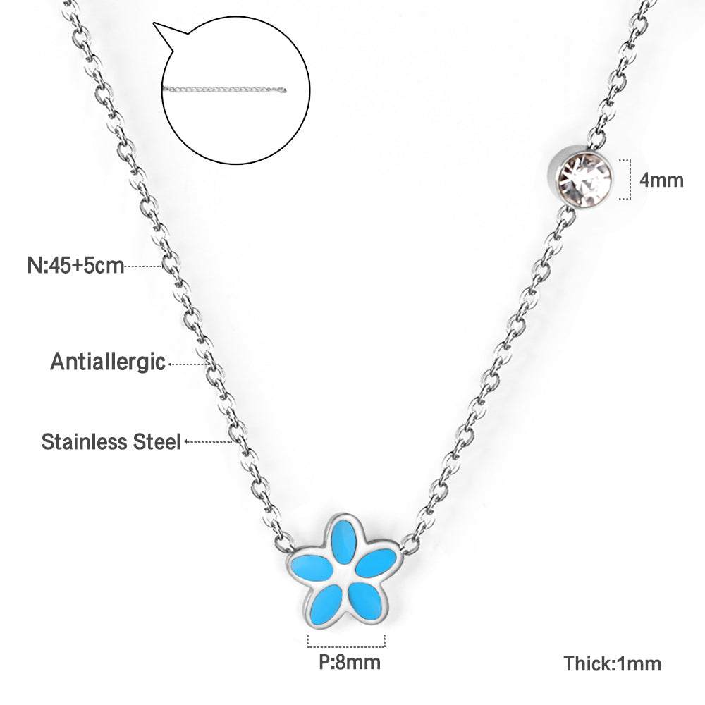 Vijfdelige bloemendiamanten hangerketting