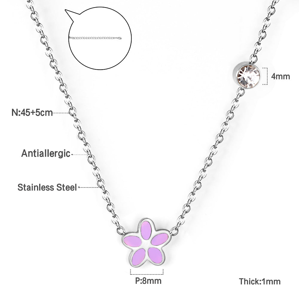 Vijfdelige bloemendiamanten hangerketting