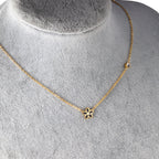 Vijfdelige bloemendiamanten hangerketting