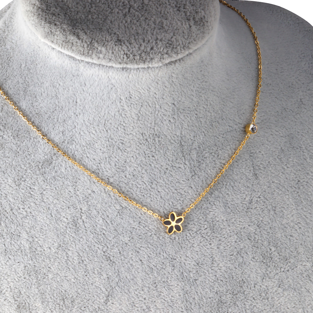 Vijfdelige bloemendiamanten hangerketting