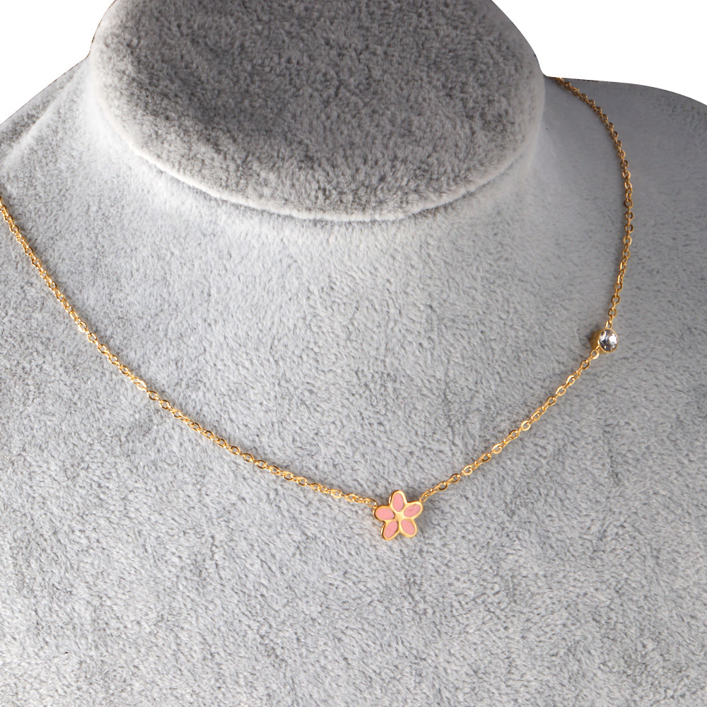 Vijfdelige bloemendiamanten hangerketting