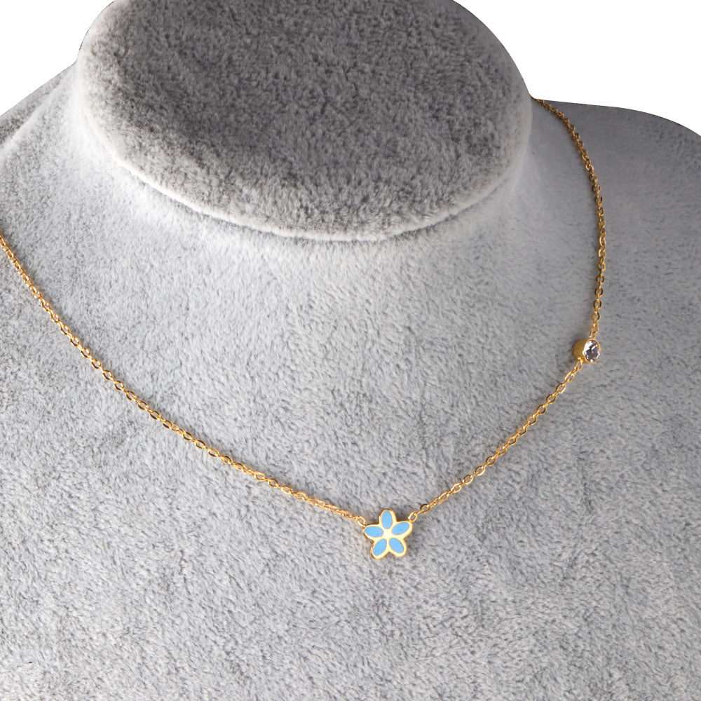 Vijfdelige bloemendiamanten hangerketting