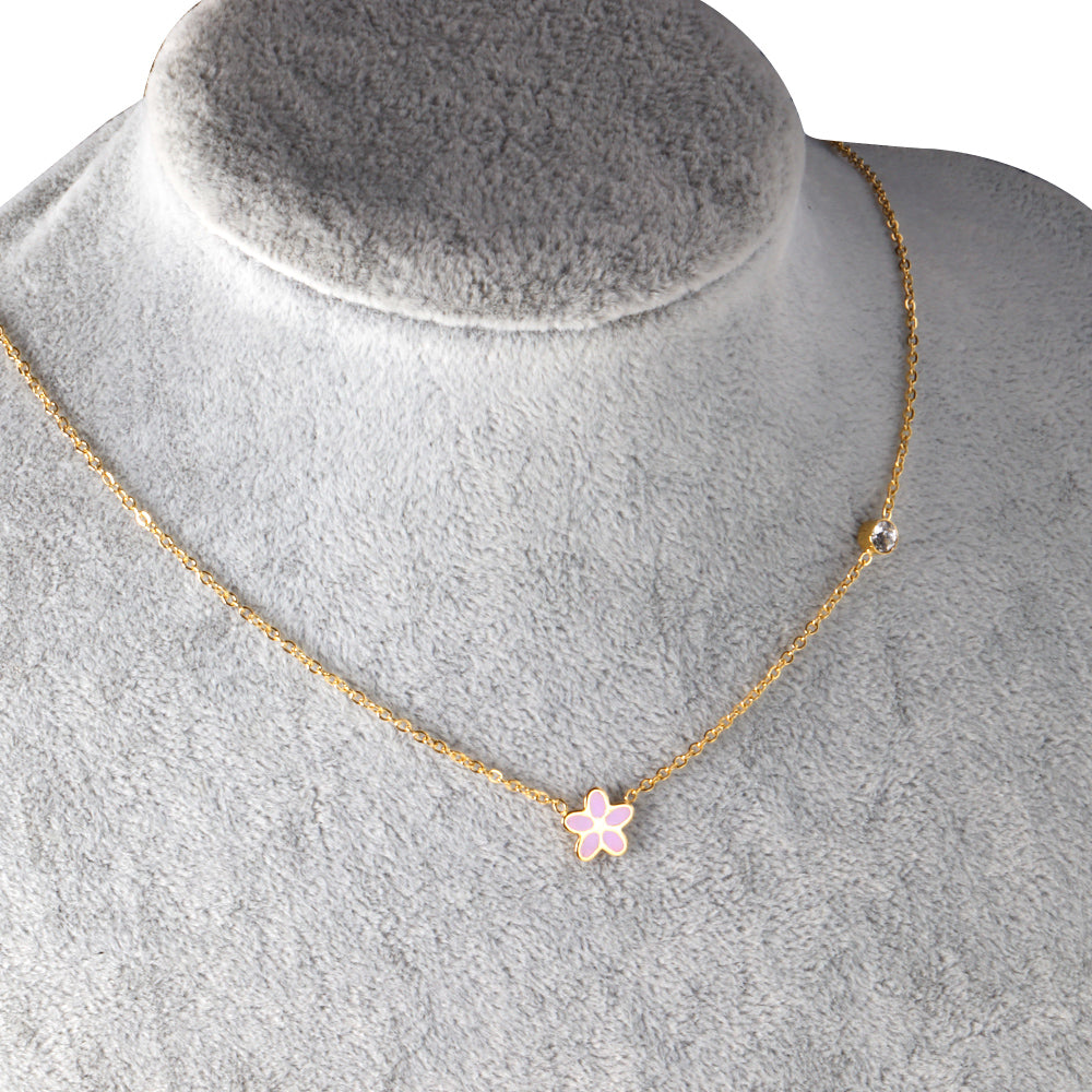 Vijfdelige bloemendiamanten hangerketting