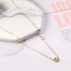 Vijfdelige bloemendiamanten hangerketting