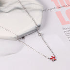 Vijfdelige bloemendiamanten hangerketting