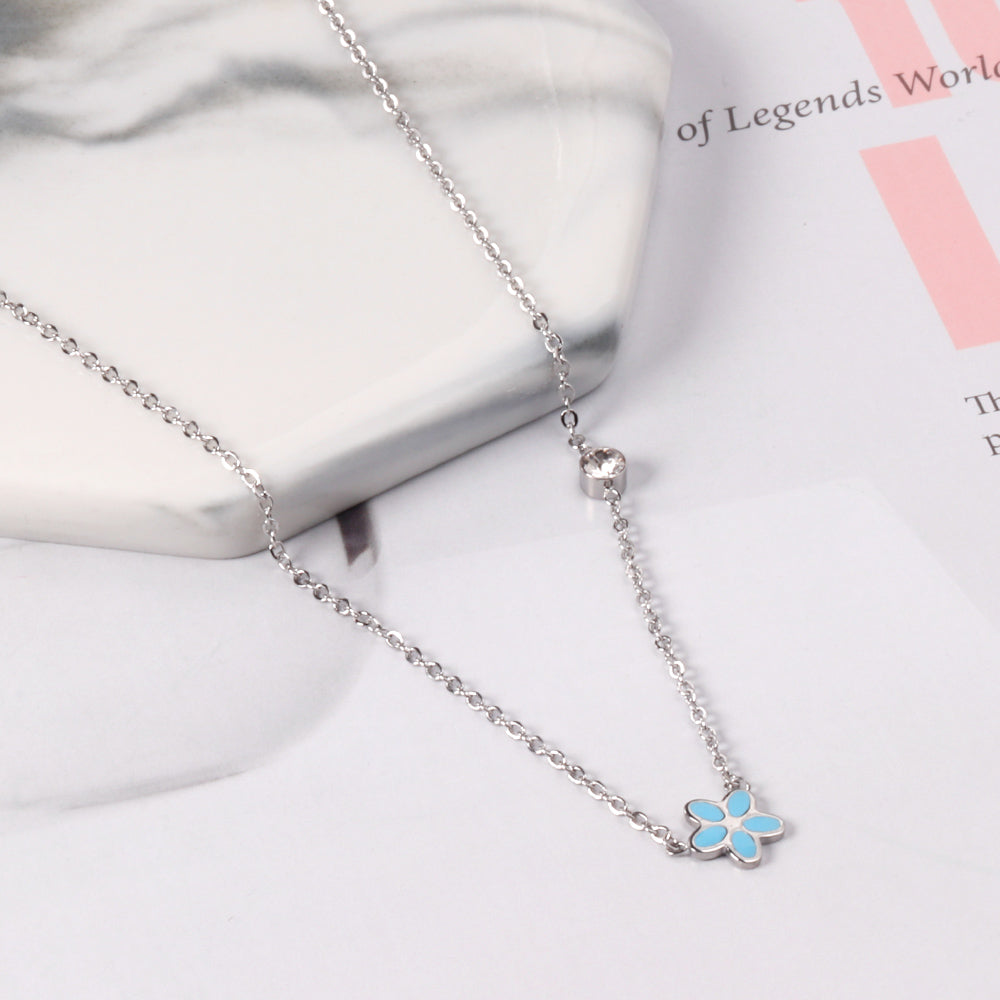 Vijfdelige bloemendiamanten hangerketting