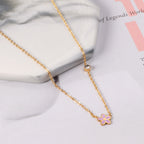 Vijfdelige bloemendiamanten hangerketting