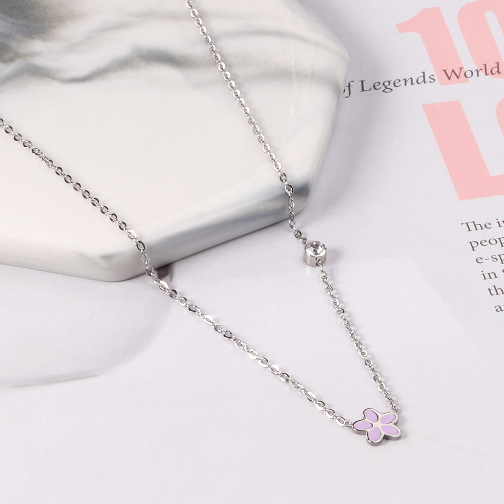 Vijfdelige bloemendiamanten hangerketting