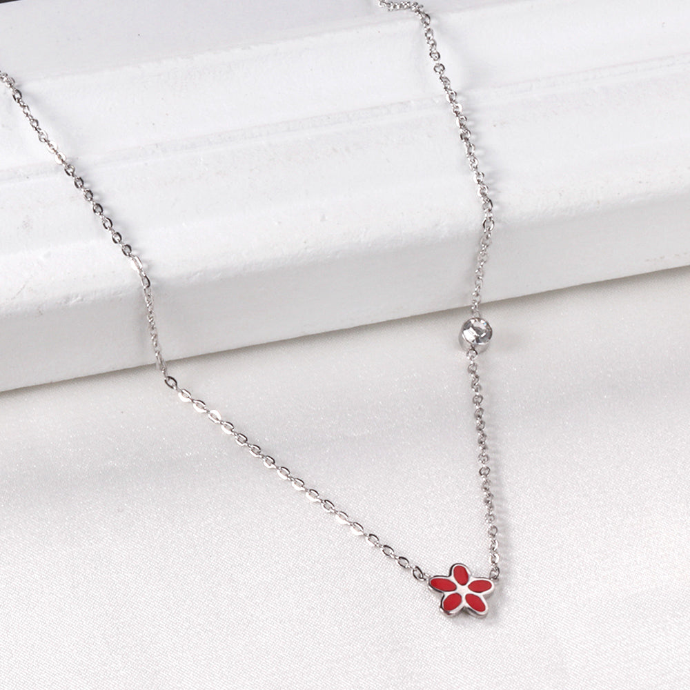 Vijfdelige bloemendiamanten hangerketting