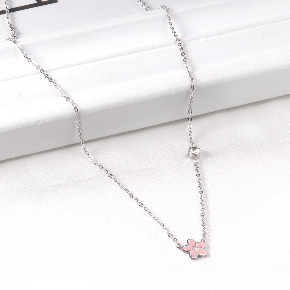 Vijfdelige bloemendiamanten hangerketting