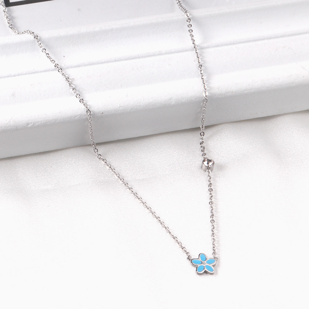 Vijfdelige bloemendiamanten hangerketting