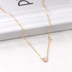 Vijfdelige bloemendiamanten hangerketting