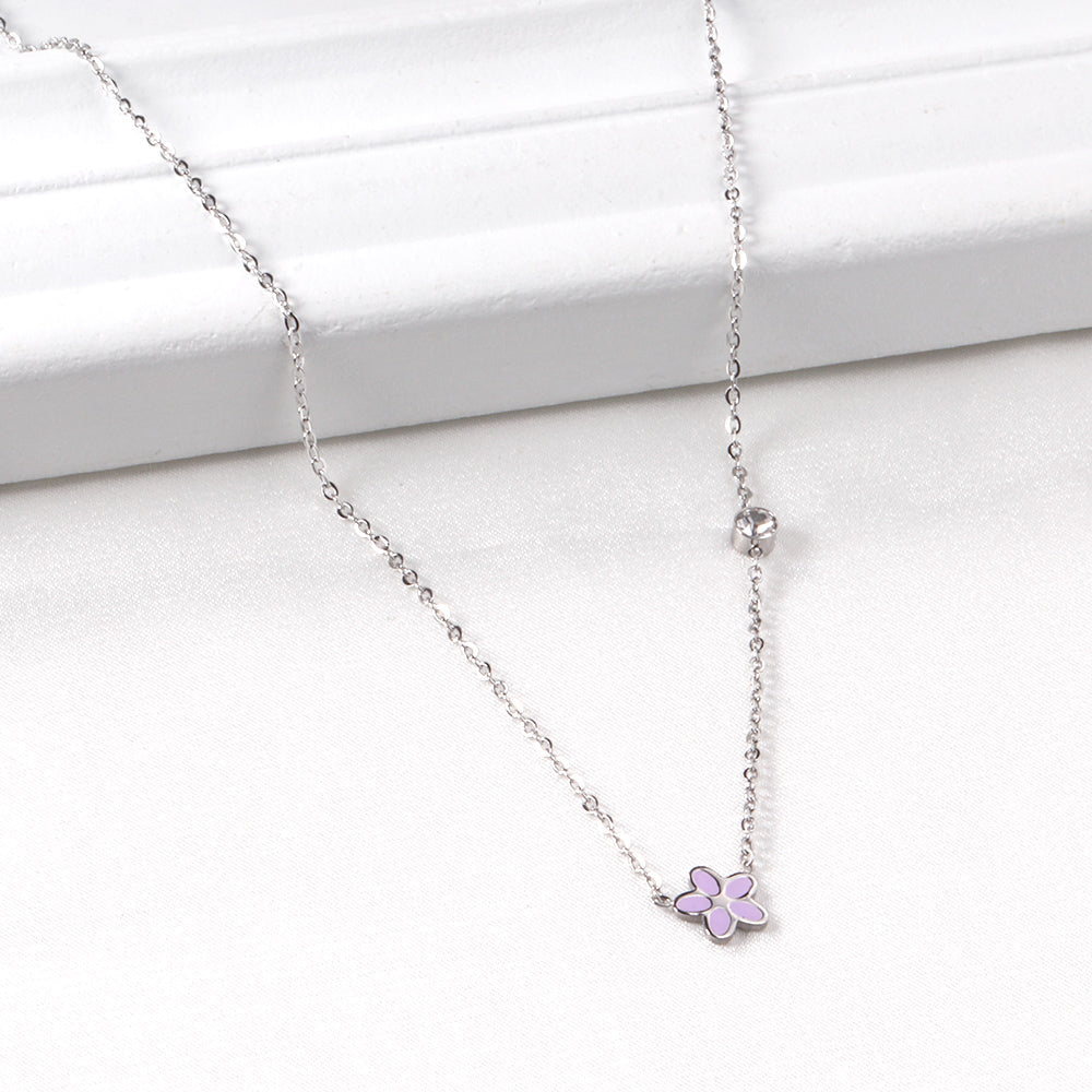 Vijfdelige bloemendiamanten hangerketting