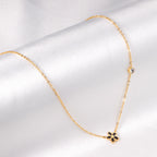 Vijfdelige bloemendiamanten hangerketting