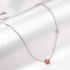 Vijfdelige bloemendiamanten hangerketting