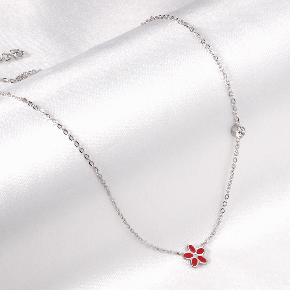 Vijfdelige bloemendiamanten hangerketting