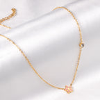 Vijfdelige bloemendiamanten hangerketting