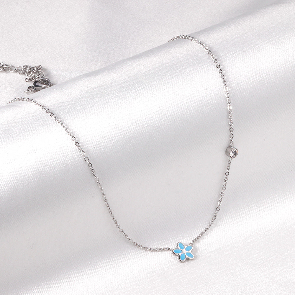 Vijfdelige bloemendiamanten hangerketting