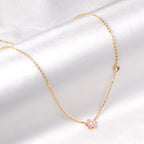 Vijfdelige bloemendiamanten hangerketting