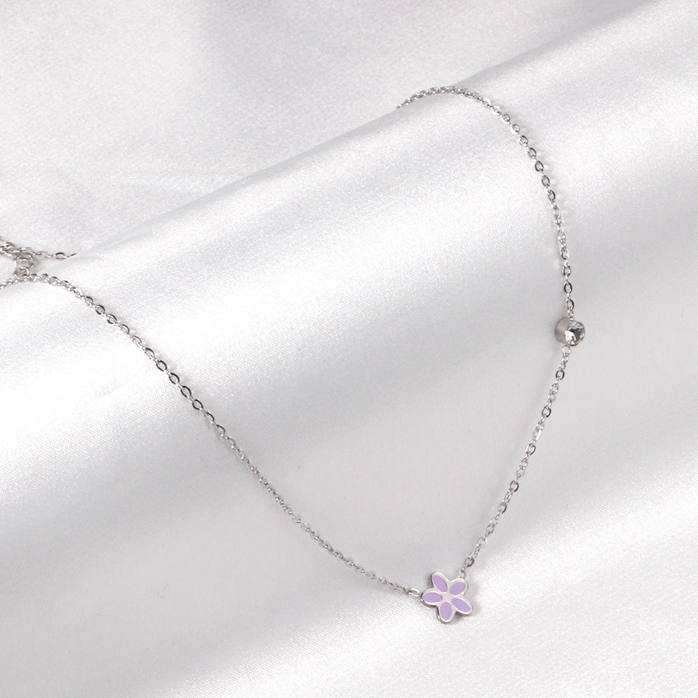 Vijfdelige bloemendiamanten hangerketting