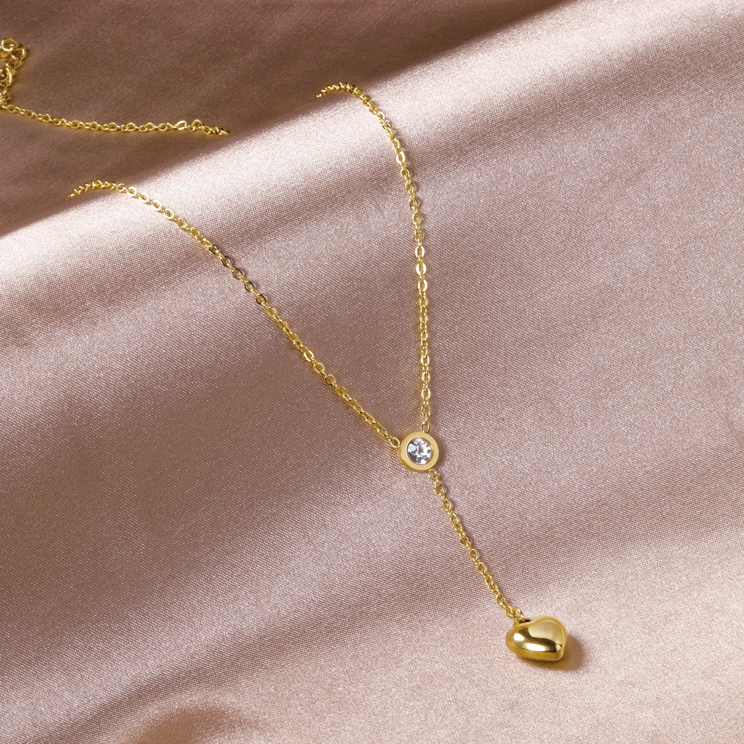 Diamanten hart hanger ketting