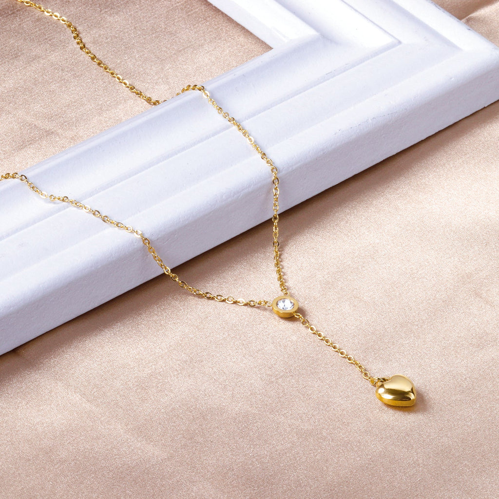 Diamanten hart hanger ketting