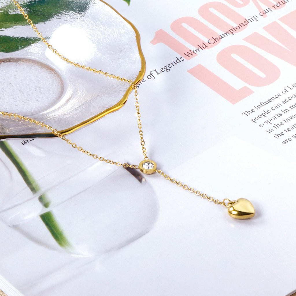 Diamanten hart hanger ketting