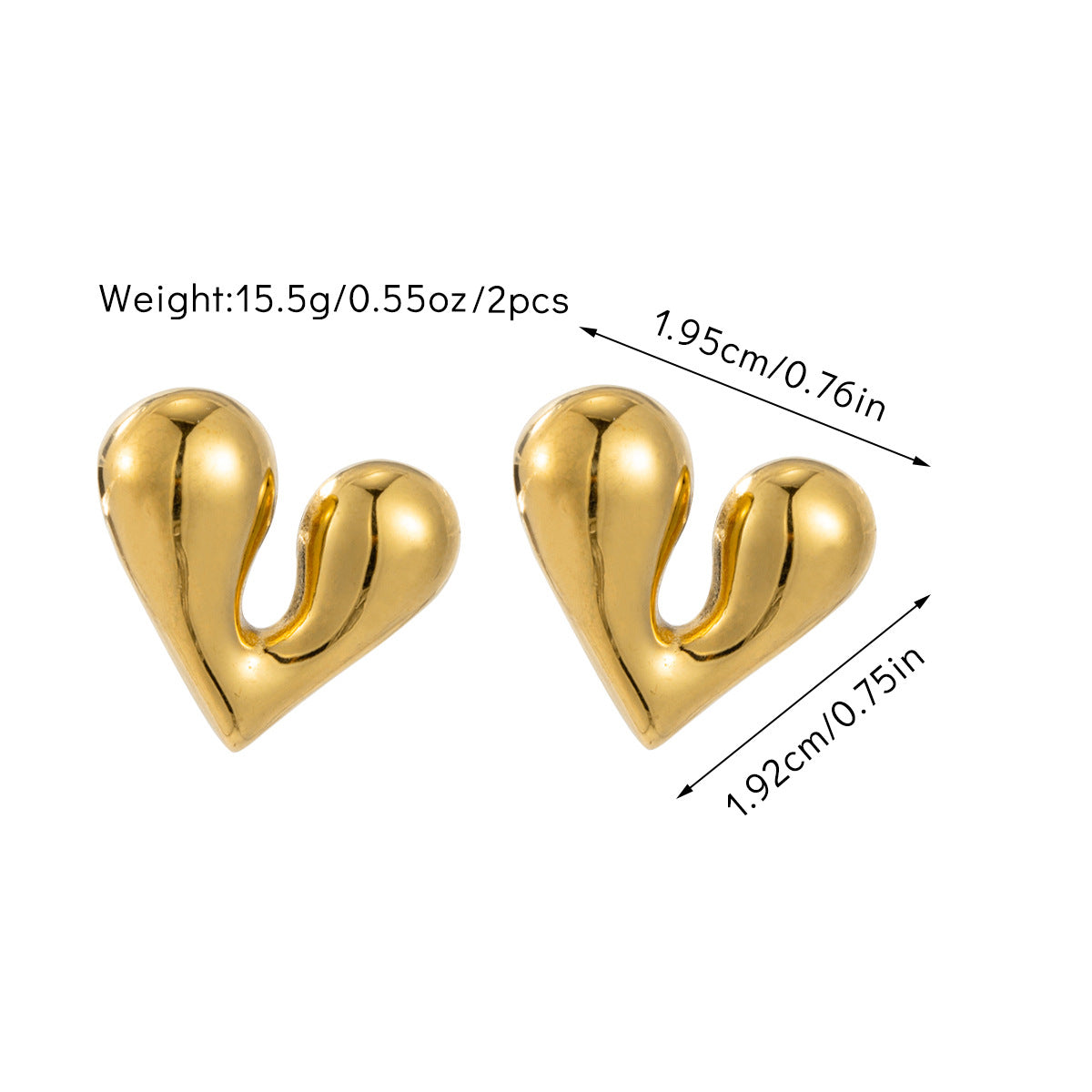 Geometrische goudkleurige holle oorbellen