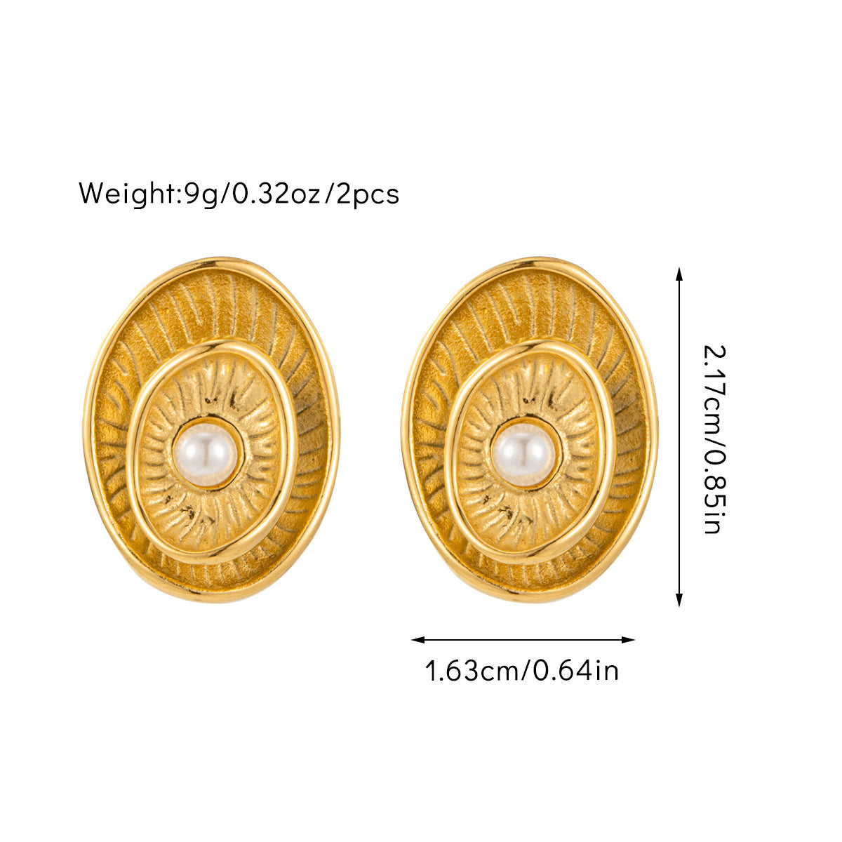 Geometrische goudkleurige holle oorbellen