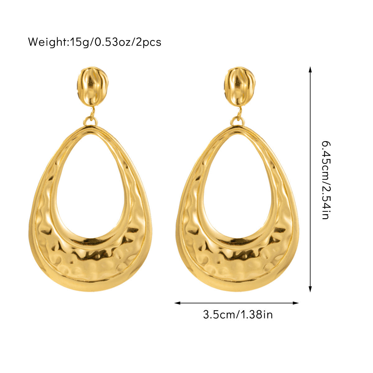 Origineel ontwerp goudkleurige oorbellen