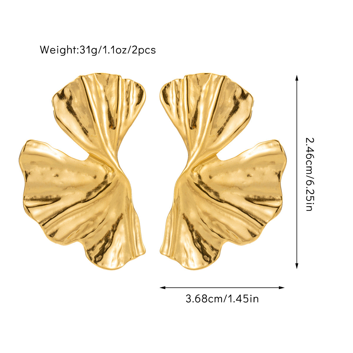 Origineel ontwerp goudkleurige oorbellen