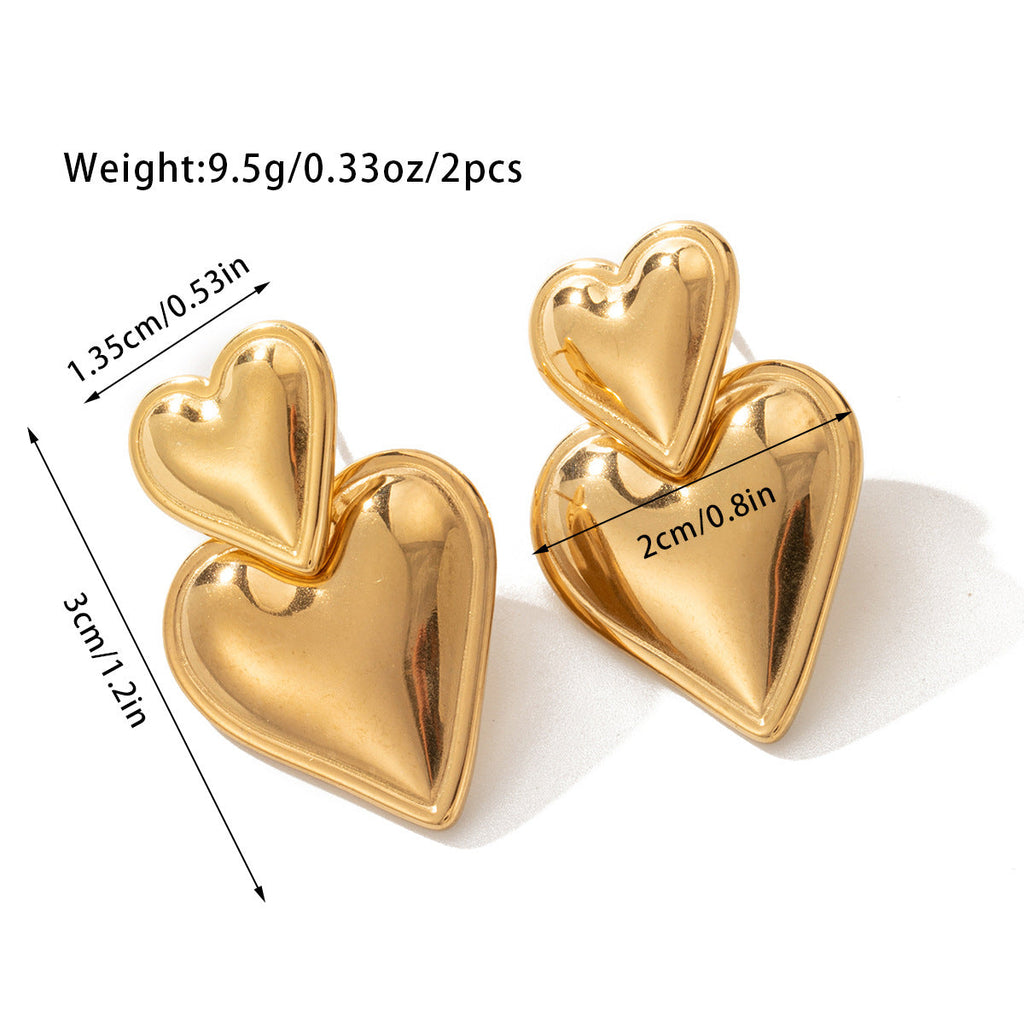 Perzik Hart Oorbellen