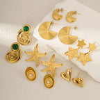 Geometrische goudkleurige holle oorbellen