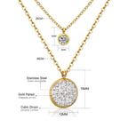 Double Layer CZ Crystal Pendant Necklace