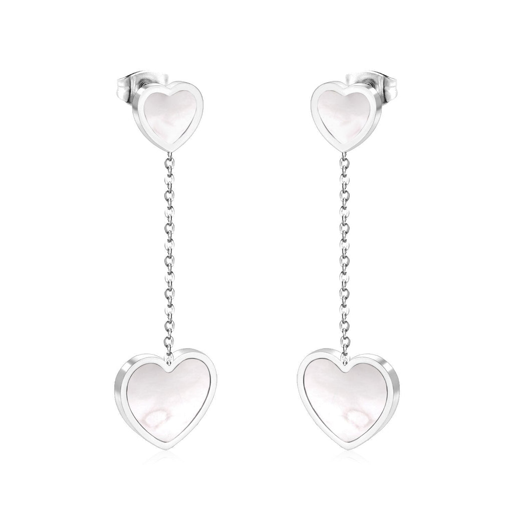 Koreaanse stijl schelp hart oorbellen 