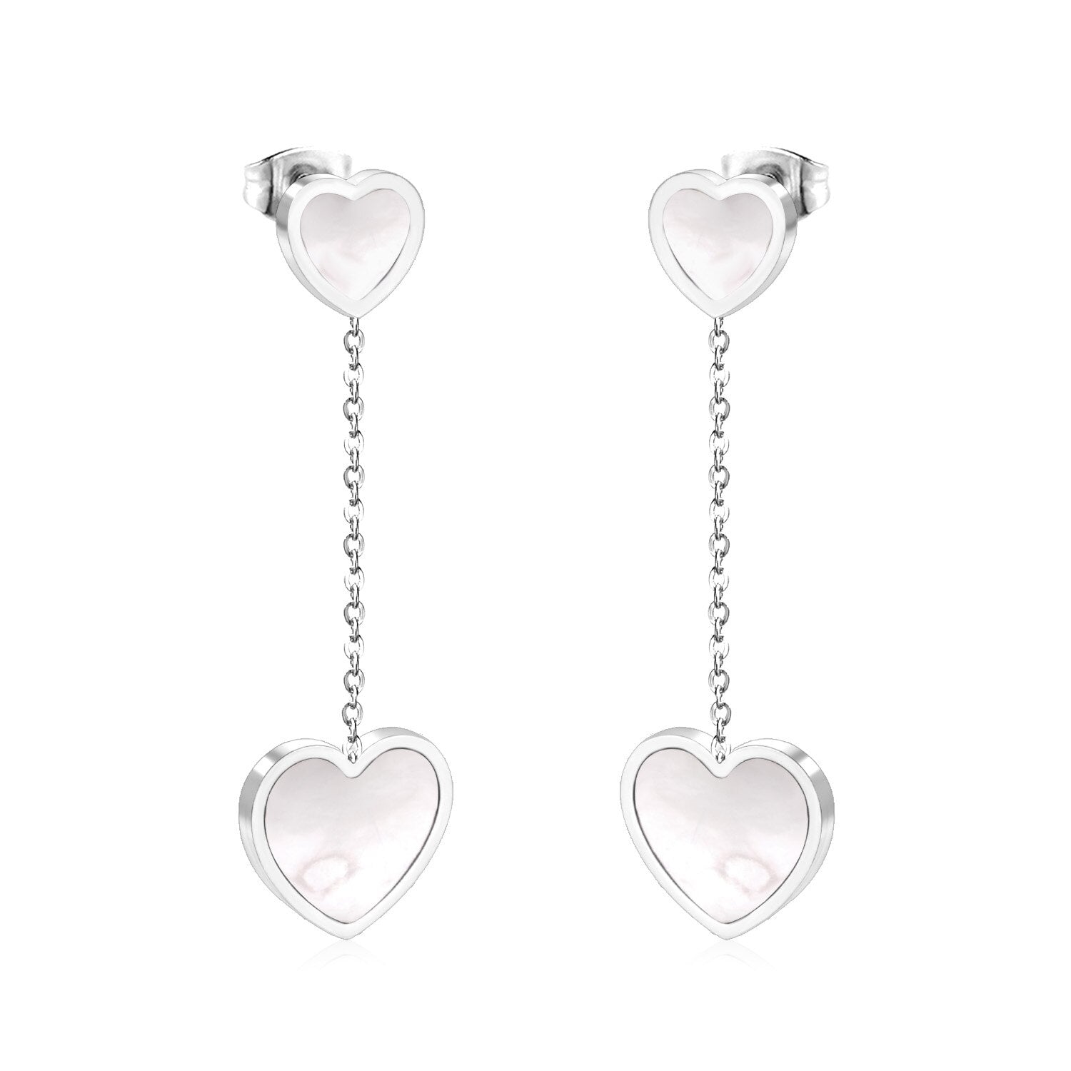 Koreaanse stijl schelp hart oorbellen 