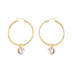 Ronde creolen met zirkonia 