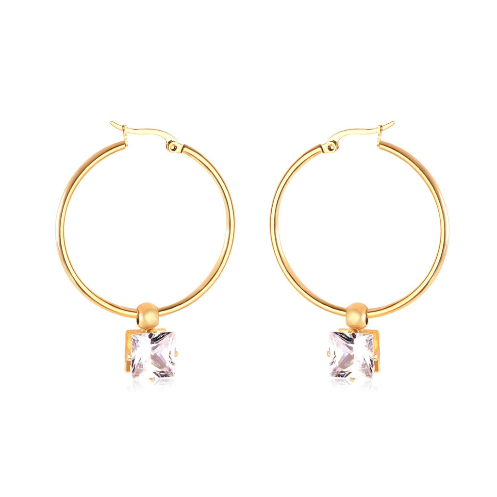 Ronde creolen met zirkonia 