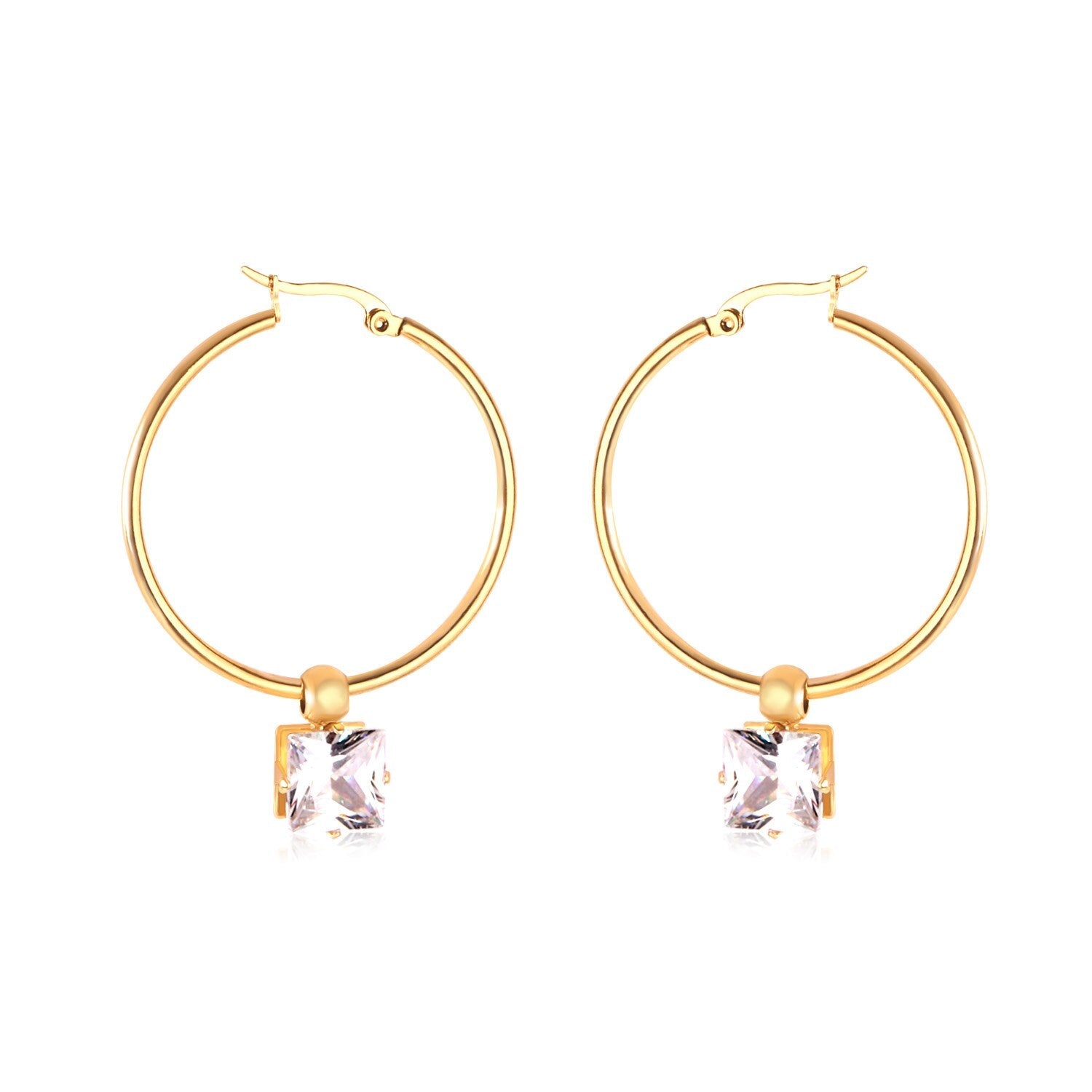 Ronde creolen met zirkonia 