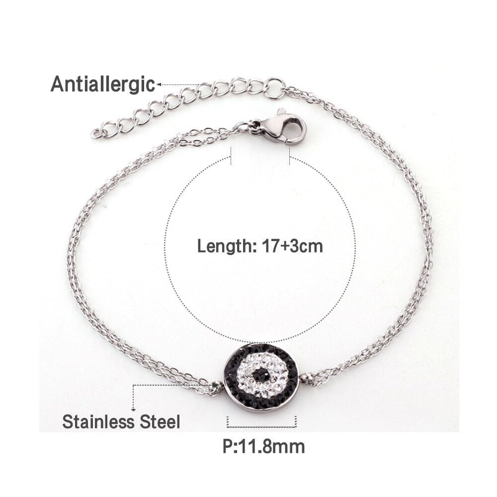 Blue Eye Cubic Zirconia Chain Bracelet