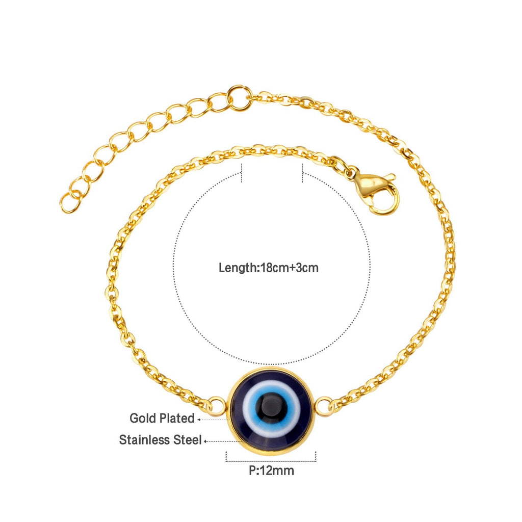 Blue Eye Cubic Zirconia Chain Bracelet