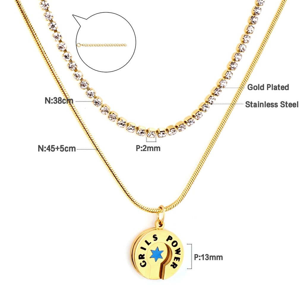 Double Layer Shell & Black Drip Oil Necklace