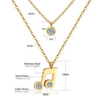 Double Layer CZ Crystal Pendant Necklace
