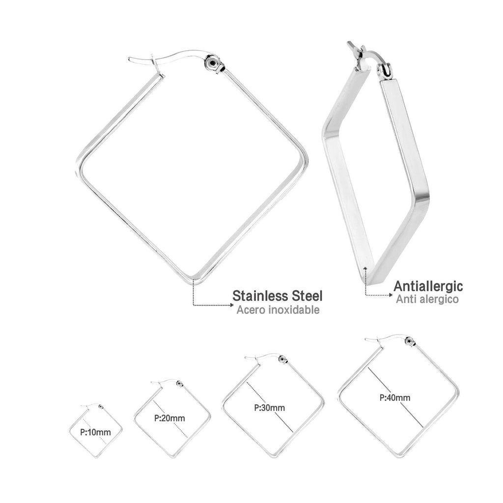 Grote vierkante hoepeloorbellen