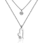 Hart &amp; Ronde Zirkonia Meerlaagse Ketting 